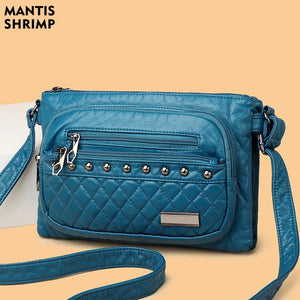 Women Bag Crossbody Messenger Vintage PU Leather Tote Sac A Main F