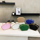 Women Bag Retro Chain Shoulder Crossbody Personality Solid PU Handbag