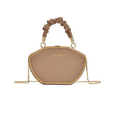 Women Bag Retro Chain Shoulder Crossbody Personality Solid PU Handbag