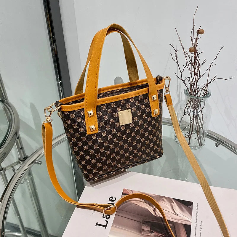 Women Bag Circle Flower Mini Bucket Handbag Small Messenger Shoulder Purse