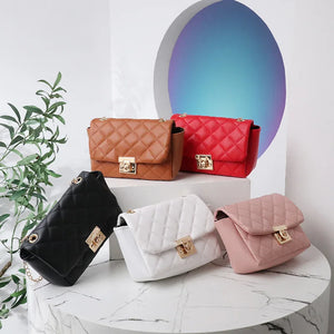 Embroidered Shoulder Crossbody Chain Square Bag