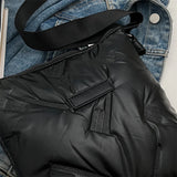 Women Winter Cross Body Shoulder Bag Cotton Padded Solid Messenger Bags