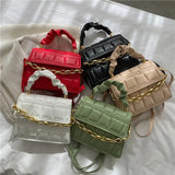 Small Square Bag PU Leather Shoulder Messenger Crossbody Bag