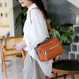 Women Crossbody Bag Messenger Handbag PU Leather Shoulder Pack