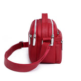 Women Crossbody Bag Messenger Handbag PU Leather Shoulder Pack