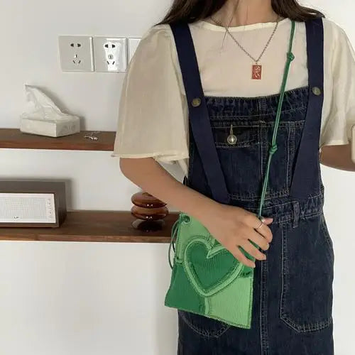 Sweet Heart Square Shoulder Bag Crossbody Mini Bag