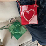 Sweet Heart Square Shoulder Bag Crossbody Mini Bag