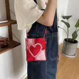 Sweet Heart Square Shoulder Bag Crossbody Mini Bag
