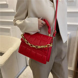Women Chain Crossbody Bag PU Leather Messenger Clutch Bag
