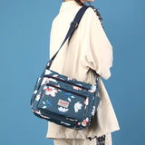 Nylon Women Shoulder Bag Floral Pattern Messenger Bag Casual Travel Pack