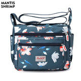 Nylon Women Shoulder Bag Floral Pattern Messenger Bag Casual Travel Pack