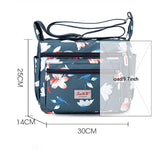 Nylon Women Shoulder Bag Floral Pattern Messenger Bag Casual Travel Pack