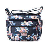 Nylon Women Shoulder Bag Floral Pattern Messenger Bag Casual Travel Pack