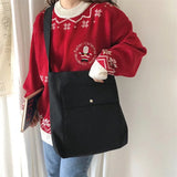 Canvas Messenger Bag College Shoulder Bag Girls School Class Bag