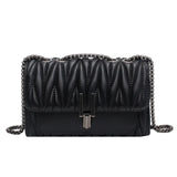 Women Chain Messenger Bag PU Leather Small Crossbody Bag