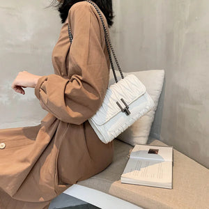 Women Crossbody Bag Chain Messenger PU Leather Small Bag