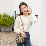 Leopard Shoulder Small Round Bag Mobile Phone Ladies Hand bag