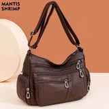 Women Middle-aged Mother Bag Multi-pocket Vintage Shoulder Handbag