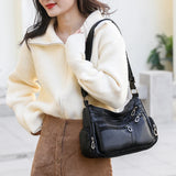 Women Middle-aged Mother Bag Multi-pocket Vintage Shoulder Handbag