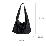 Nylon Bucket Shoulder Bag Soft Tote Handbag
