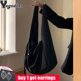 Nylon Bucket Shoulder Bag Tote Bag - Travel Crossbody Tote Purse