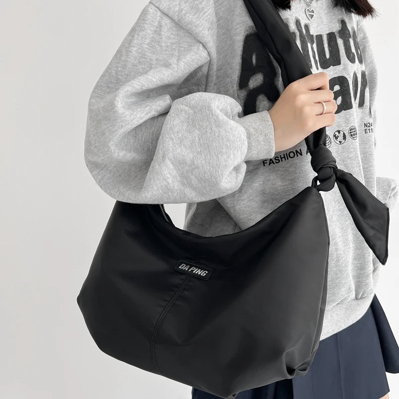Nylon Bucket Shoulder Bag Tote Bag