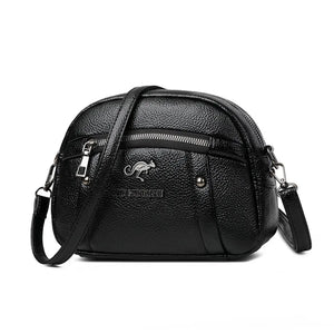 Women Bag PU Small Round Shoulder Messenger Crossbody Bag Soft PUMother Bag
