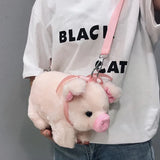 Plush Animal Cat Shoulder Bag Girls Fur Purse