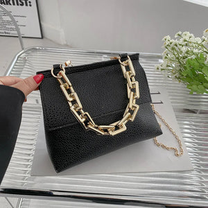 Western Style Small Bag with Golden Chain Shoulder