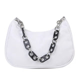 Nylon Armpit Shoulder Purse Canvas Small Shoulder Bag Chains Clutch