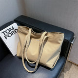 Nylon Tote Bag Large Capacity Soft Handbag Shoulder Satchel Side Shopping Bag