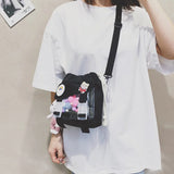 Nylon Cloth Bucket Bag Girls Shoulder Messenger Crossbody Mobile Phone Bag