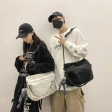 Nylon Square Casual Shoulder Bag Handbag Crossbody Unisex Dark Style