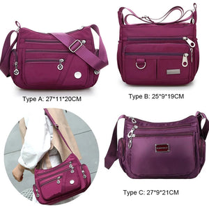 Waterproof Nylon Messenger Bag for Women Crossbody Shoulder Travel Handbags