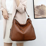 Oil Wax Leather Handbags Large Capacity Shoulder Bags Vintage Tote Women Bags