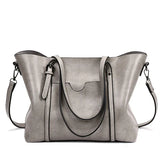 Oil Wax Leather Women's Handbag with Purse Pocket