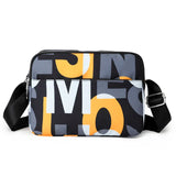 Women Oxford Crossbody Bag Letter Pattern Shoulder Messenger Pack