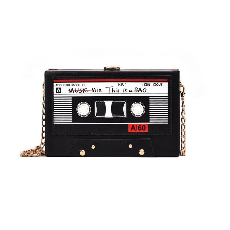 Vintage Radio Box Chains Shoulder Bag Funny Personality MINI Bag