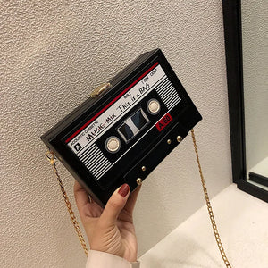 Vintage Radio Box Chains Shoulder Bag Funny Personality MINI Bag