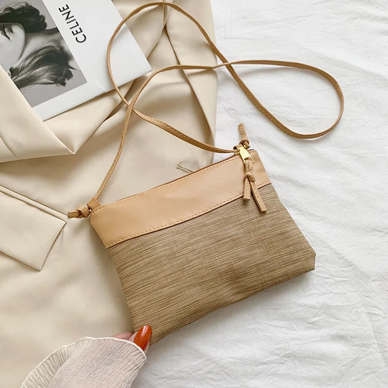 Women Shoulder Bag PU Patchwork Vintage Soft Crossbody Girls Bag