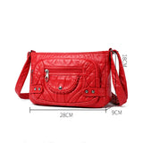 Vintage PU Leather Shoulder Bag for Women Solid Purse