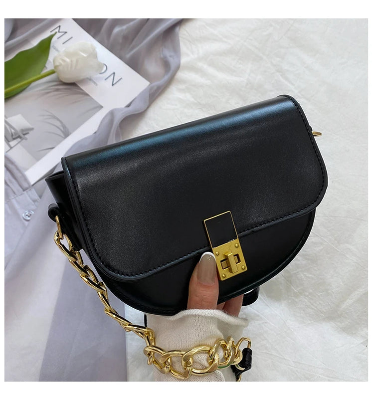Women Bag Pu Leather Crossbody Saddle Bags Mini Shoulder Bag Purse