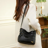 Retro PU Leather Crossbody Bag Vintage Shoulder Tote