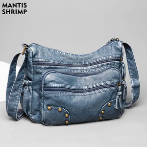 Retro PU Leather Handbag Vintage Shoulder Messenger Crossbody Bag
