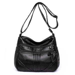 Women Shoulder Bag Retro Crossbody Middle Aged Mother Gift PU Leather Messenger