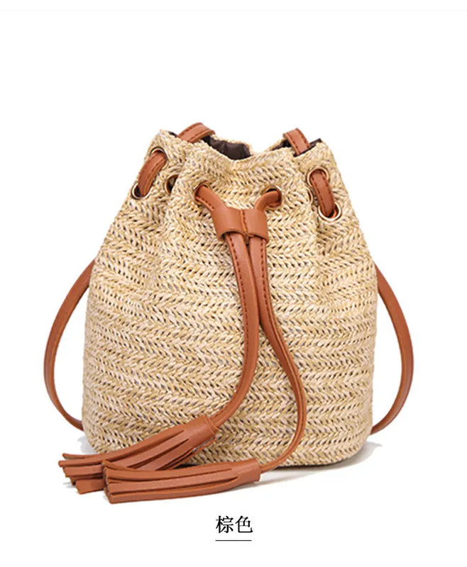 Tassel Crossbody Bucket Bag for Women