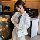 Casual Flap Small Square Bag Magnetic Buckle Totes Handbag