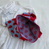 Women Knitted Shoulder Bag Large Capacity Tote Sweet Handbag