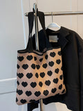Women Knitted Shoulder Bag Large Capacity Tote Sweet Handbag