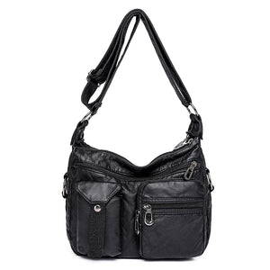 Women Shoulder Bag Soft PU Leather Crossbody Bag Retro Messenger